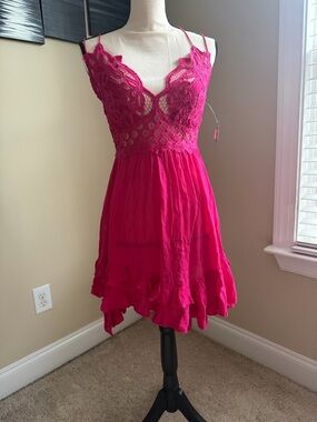 Free People NWT Fuchsia Adela slip Dress